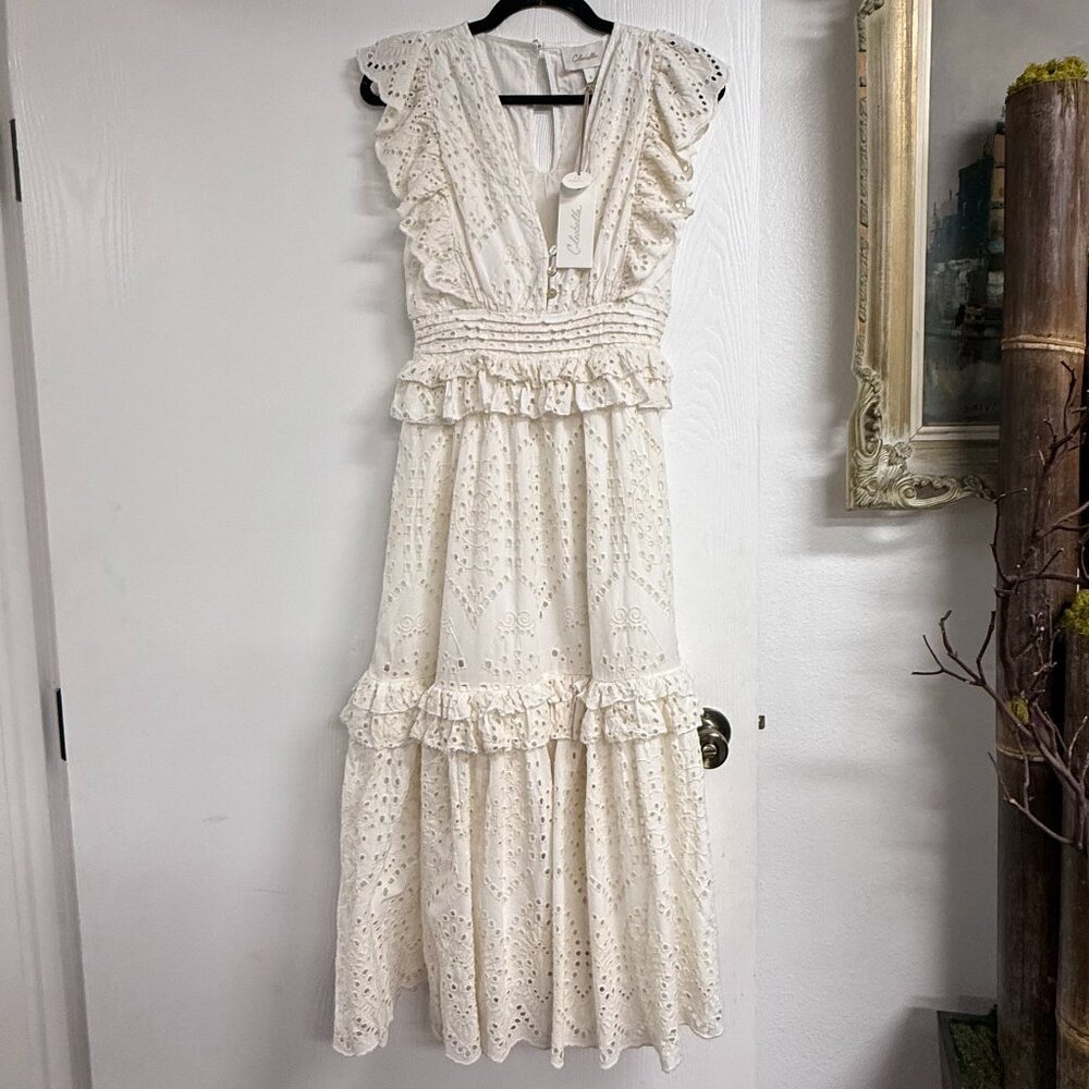 Cleobella Cherie Midi Dress Ivory Size S
